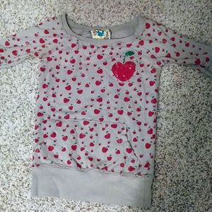 Gray Sweatshirt Red Apple Sweater by Blue Bird S